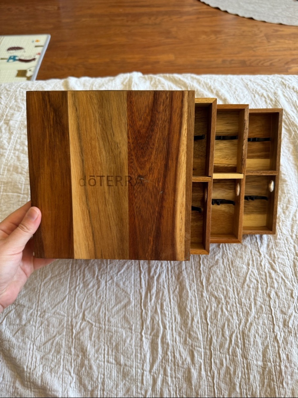 Doterra Wooden 3 tray oil roller organizer